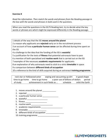 IE2, Unit 3, Reading, Exercise 8