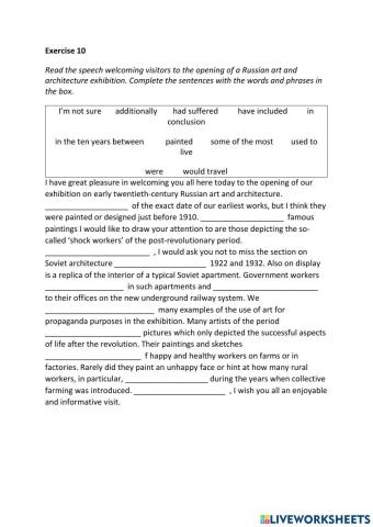 IE3, Unit 3, Grammar and Vocabulary, Exercise 10