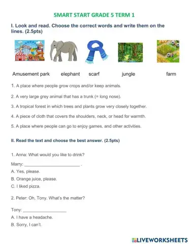 Smart start 5 term 1 test 2