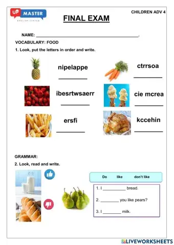 Final exam children adv 4