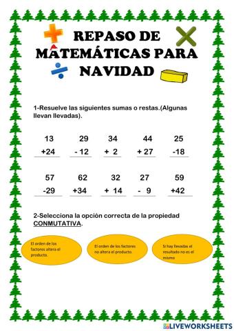 Repaso de Mates para Navidad