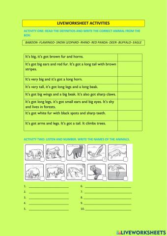 Comparative and animals