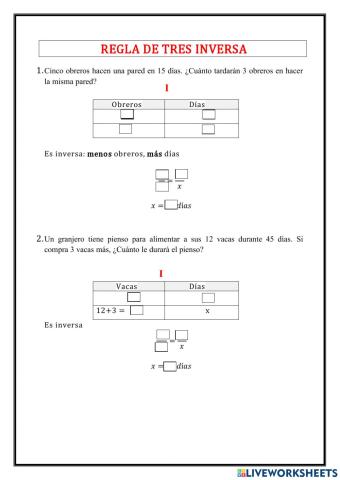 Regla de tres inversa