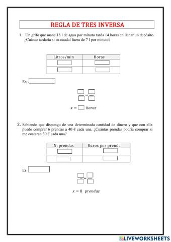 Regla de tres inversa