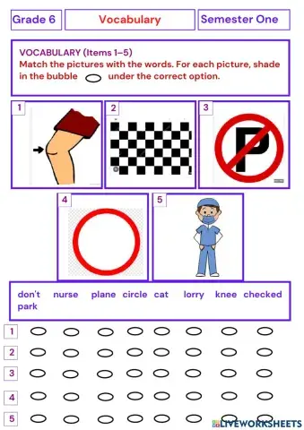 Grade 6 Vocabulary S 1