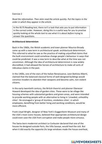 IE3, Unit 3, Reading, Exercise 2