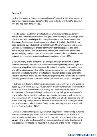 IE3, Unit 3, Reading, Exercise 9