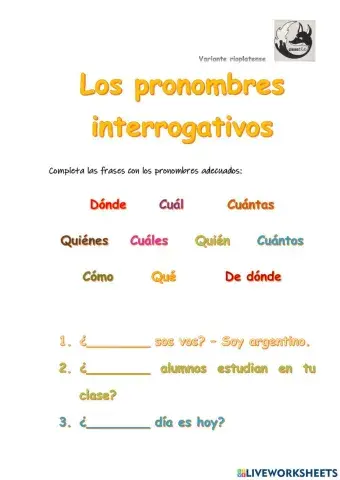 Pronombres interrogativos variante rioplatense