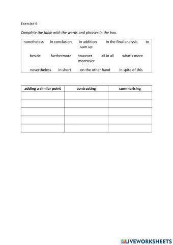 IE3, Unit 3, Writing, Exercise 6