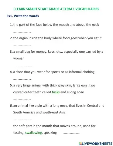 Smart start 4 term 1 test