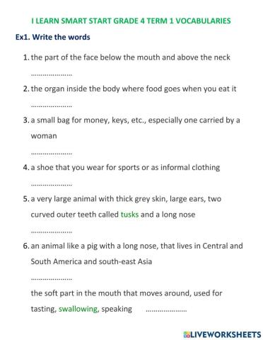 Smart start 4 term 1 test