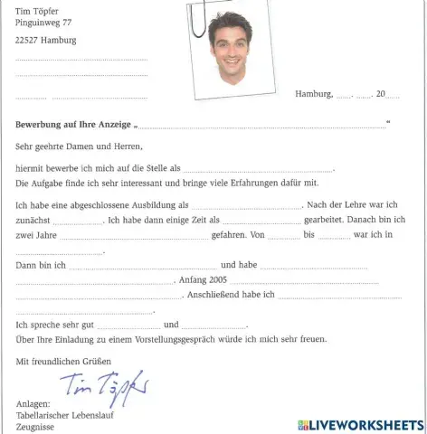 Lagune2 LE25 Toms Bewerbungsschreiben