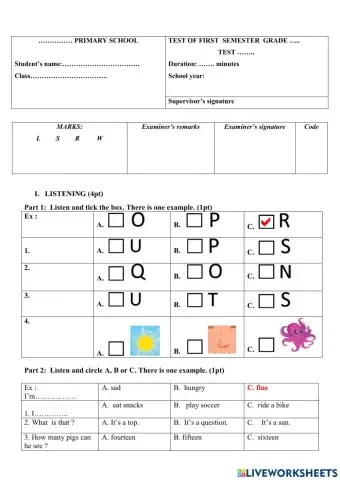 Smart start grade 2 TERM 1 test 4