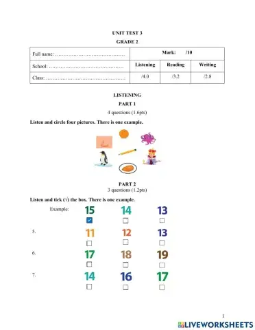 Smart start 2 unit 3 test