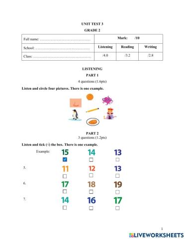 Smart start 2 unit 3 test