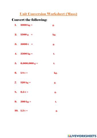 Converting mass unit