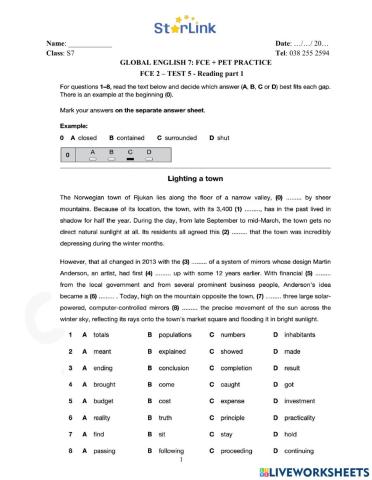 S7-winter break-fce + pet practice