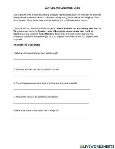 Line of latitude and longitude