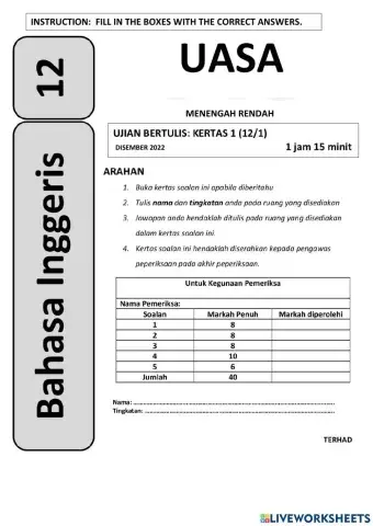 Uasa paper 1: part 1 to part 3