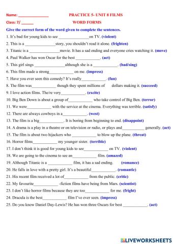 English 7 uint 8- practice 5