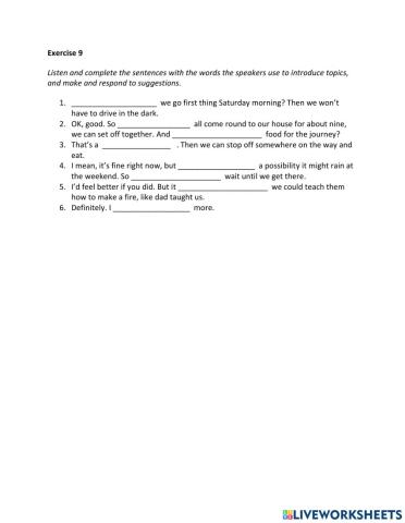 IE2, Unit 3, Listening, exercise 9