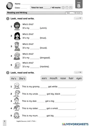 Unit Test Unit 4(cont) - Discovery grade 3