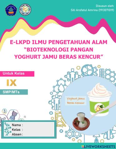 E-lkpd BIOTEKNOLOGI-yoghurt jamu beras kencur