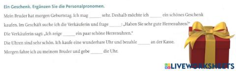 Personalpronomen im Akkusativ und Dativ (Aufgabe)