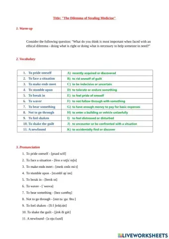 The dilemma of stealing medicine - B2