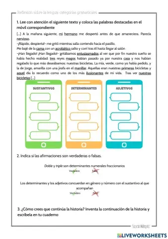 categorías gramaticales
