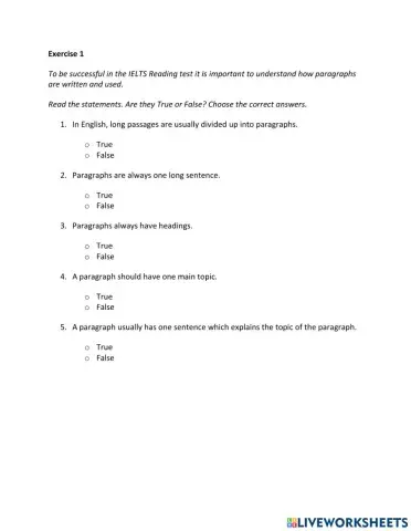 IE2, Unit 4, Reading, Exercise 1