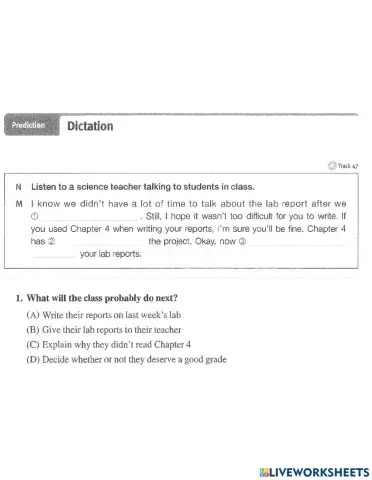 Listening Unit 4-Dictation 1