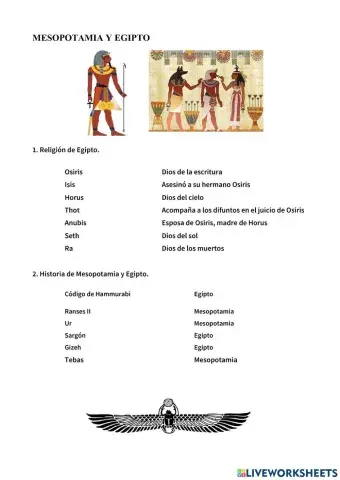 Mesopotamia y Egipto