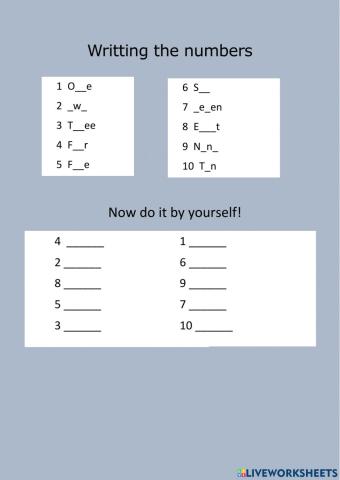 Los numeros del 1 al 10