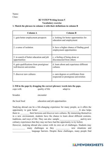 B2 VSTEP vocab writing L5