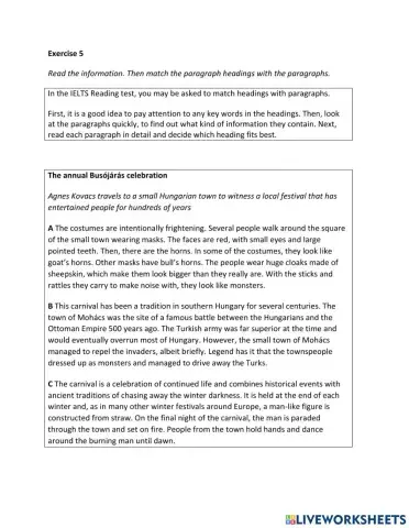 IE2, Unit 4, Reading, Exercise 5