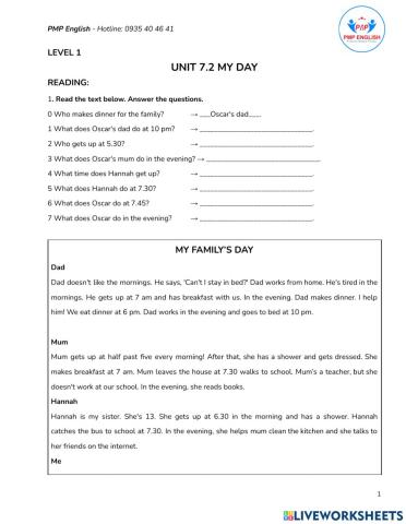 Prepare 1 - Unit 7.2