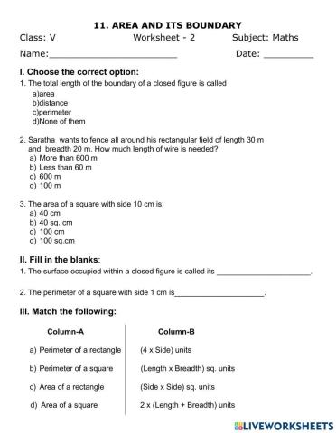 Area and its boundary