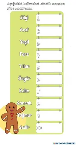 Sözcük Sıralaması