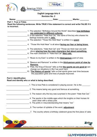 Term 1 Revision Number 2