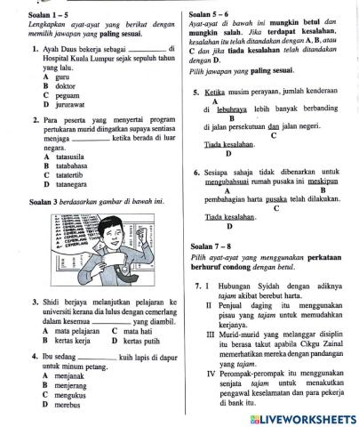 Latihan Sistem Bahasa