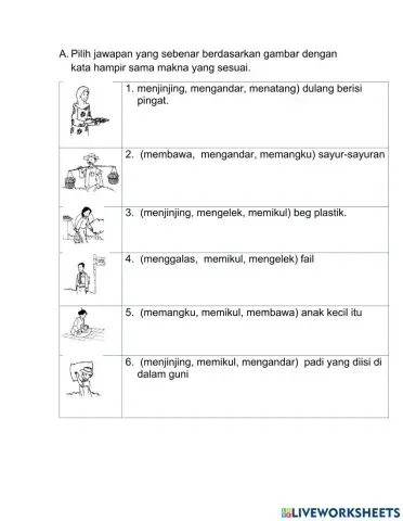 Latihan Kata Hampir Makna-membawa