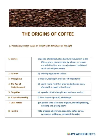 The origins of coffee - Low B2