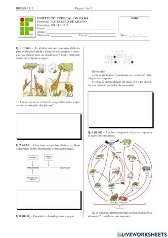 Atividade de Biologia