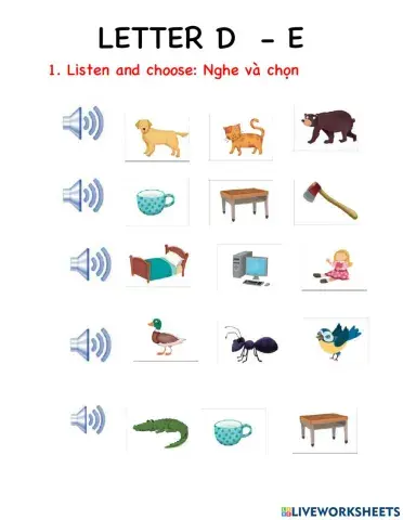 Letter D,E
