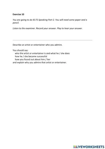 IE3, Unit 3, Speaking, Exercise 10