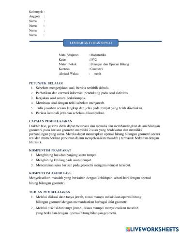 LAS GEOMETRI Untuk SD