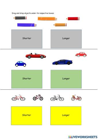 Sorting Objects as Longer and Shorter