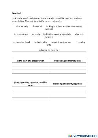 IE3, Unit 4, Grammar and Vocabulary, Exercise 9