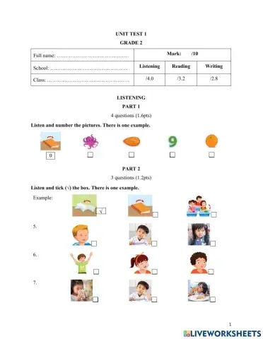 Smart start 2 unit 1 test
